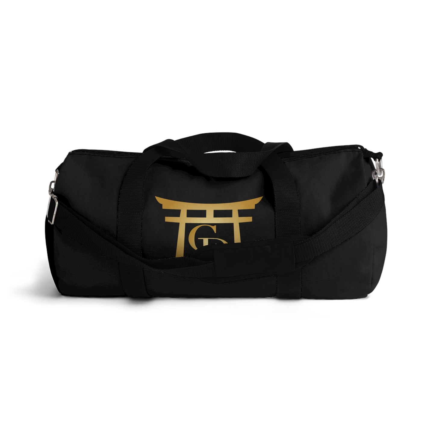 Black Crypto Dojo printed duffel bag.