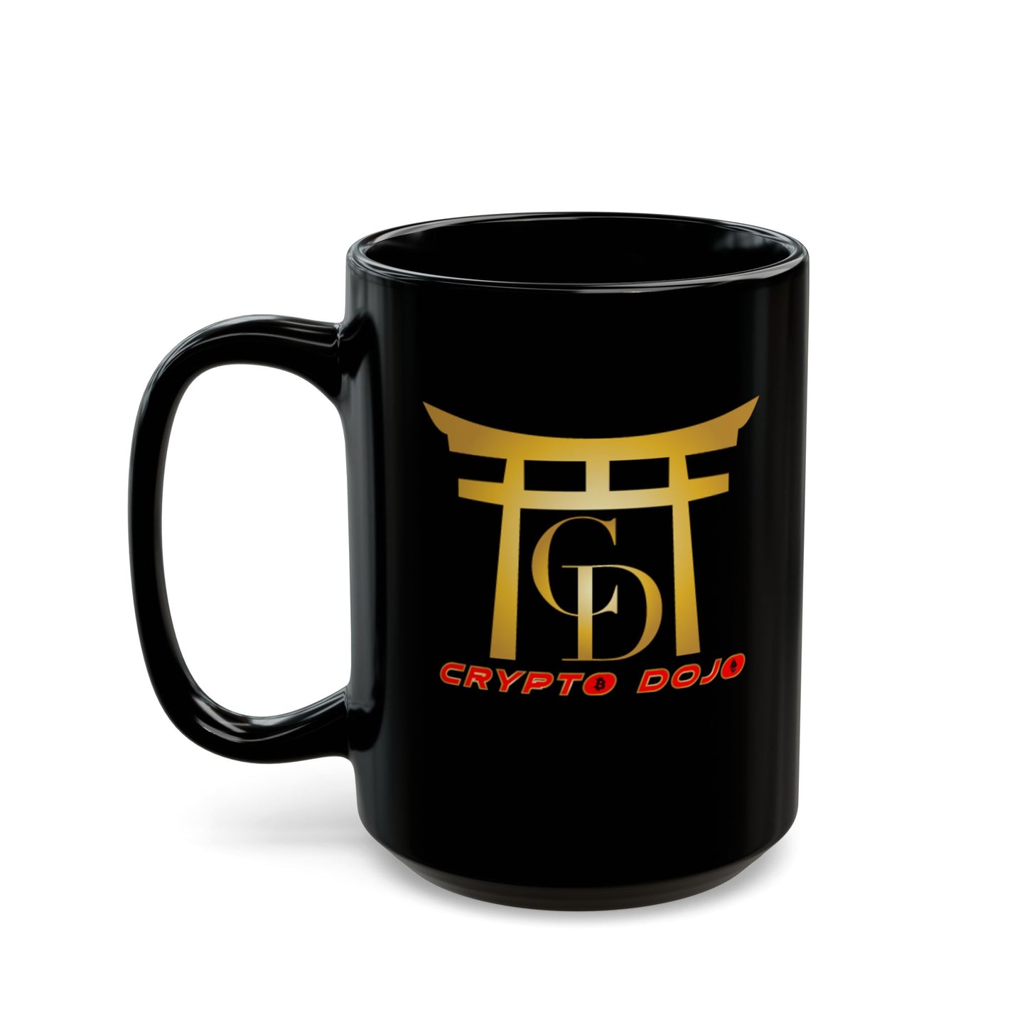 Crypto Dojo Text Logo Black Mug