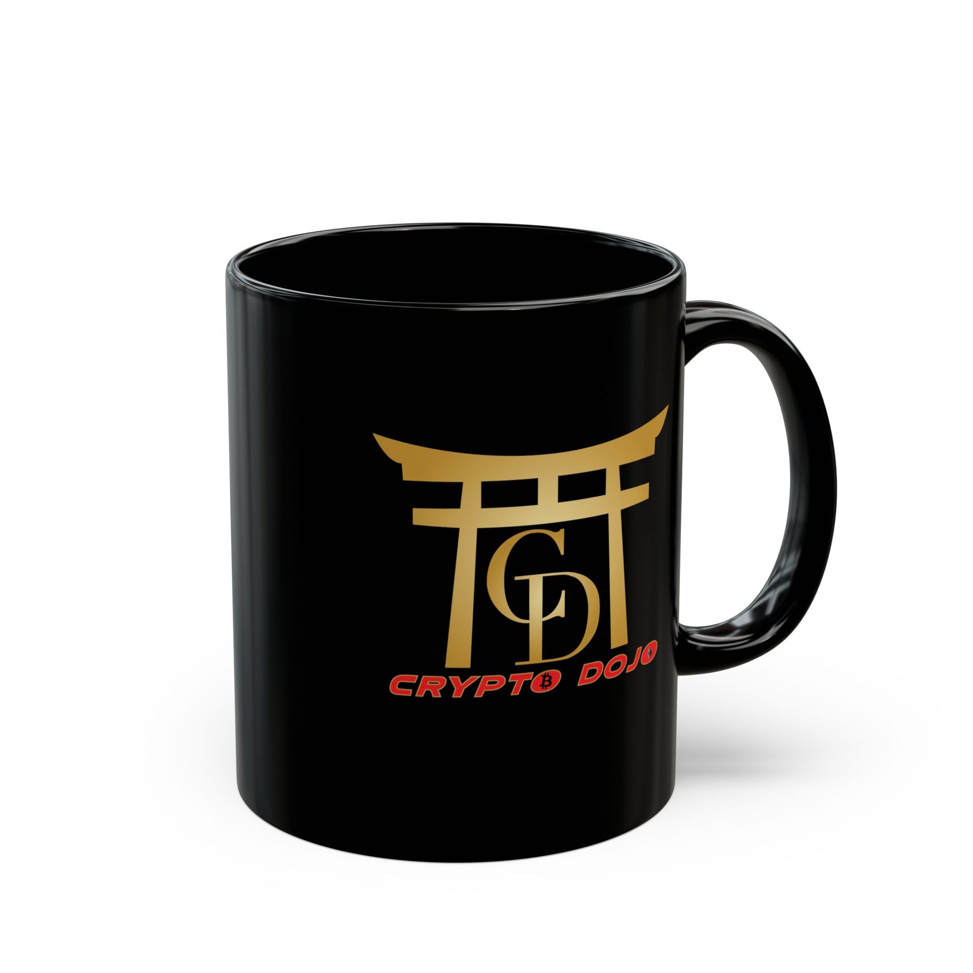 Crypto Dojo logo mug, black.