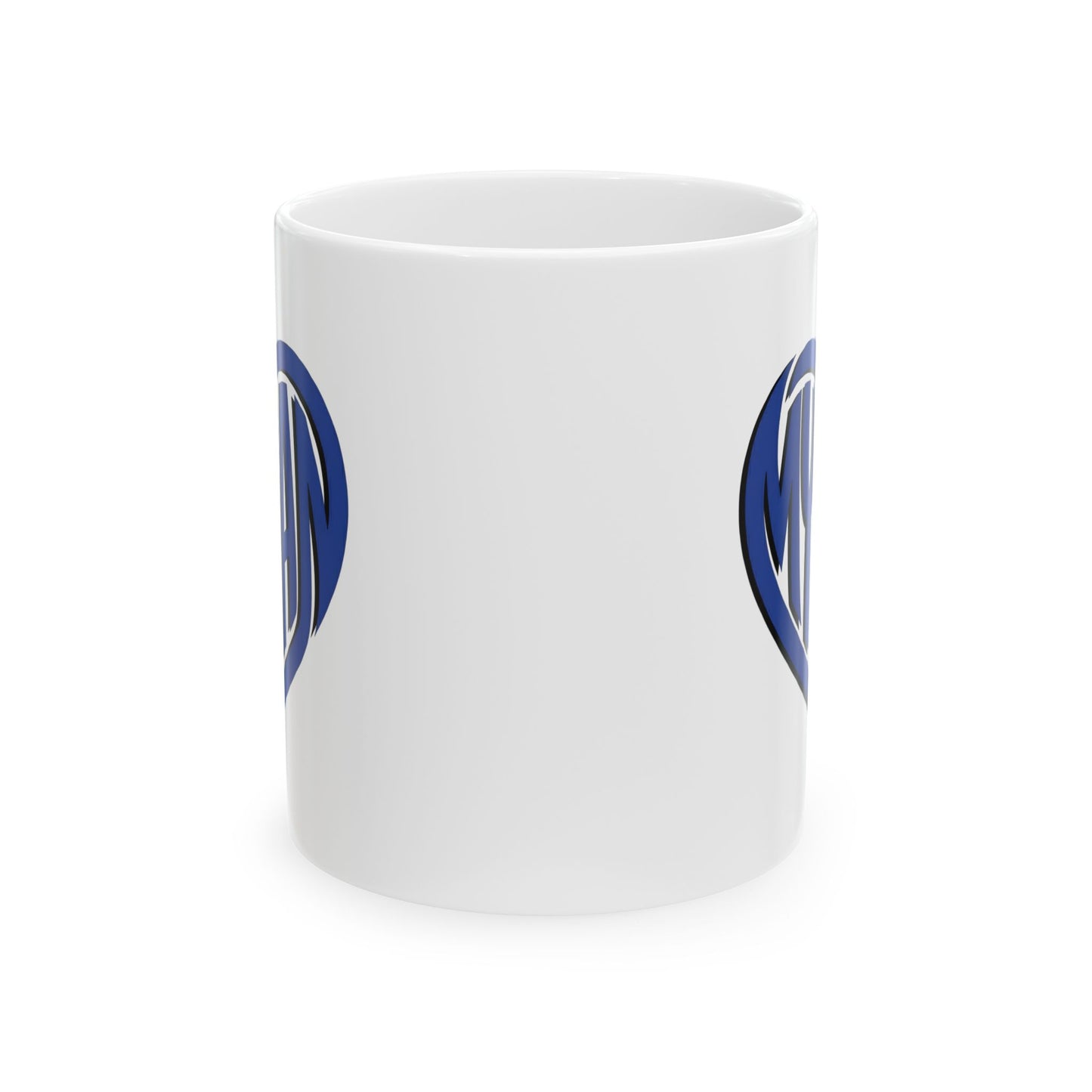 White mug with "My Man" text inside a heart.

