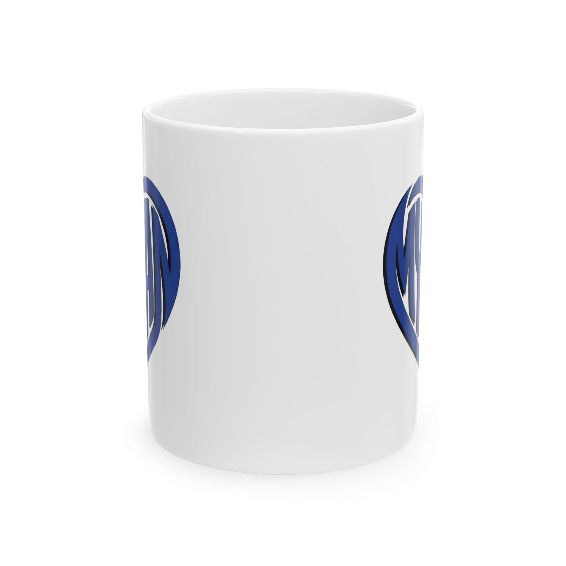 White mug with "My Man" text inside a heart.

