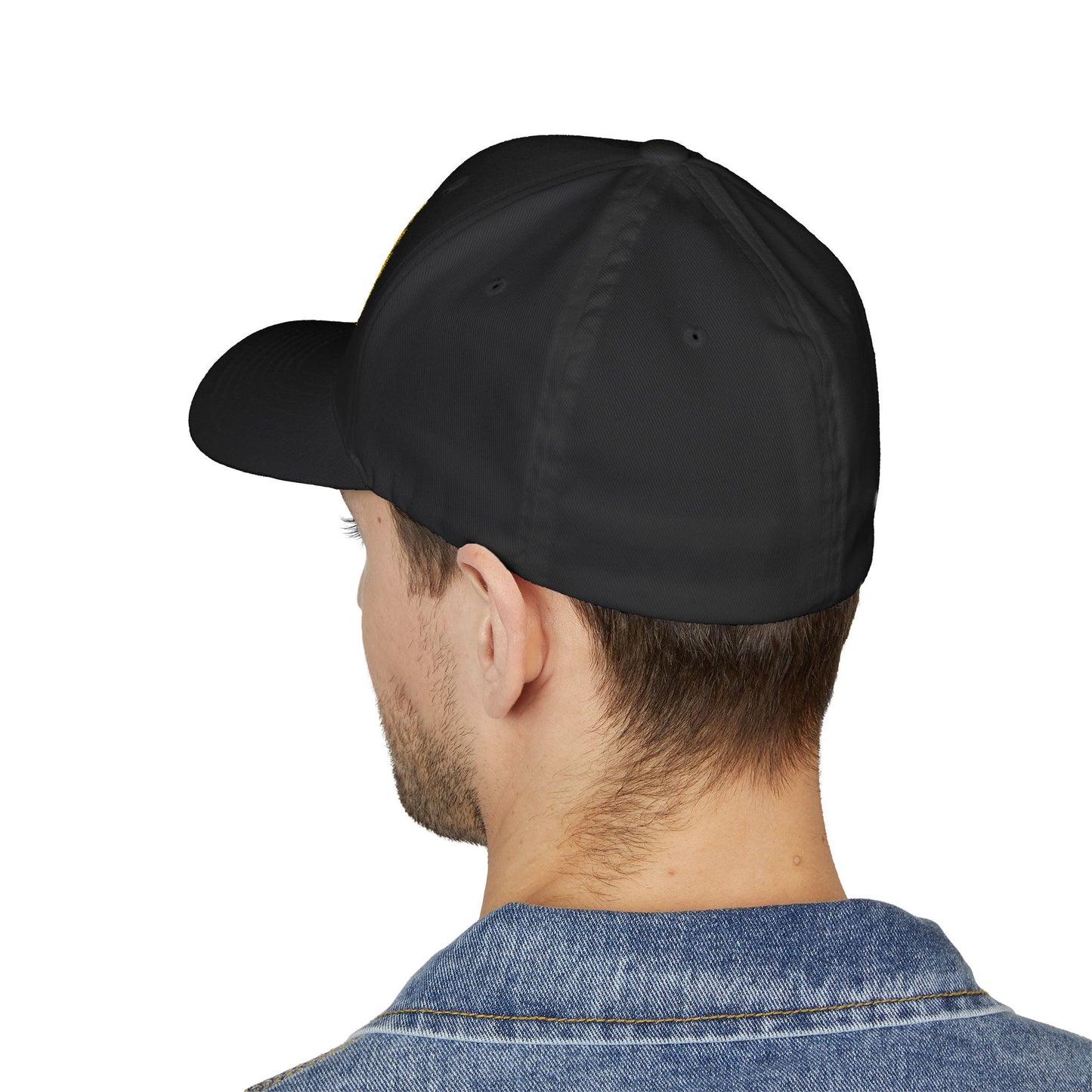Black baseball cap with embroidered Crypto Dojo logo.