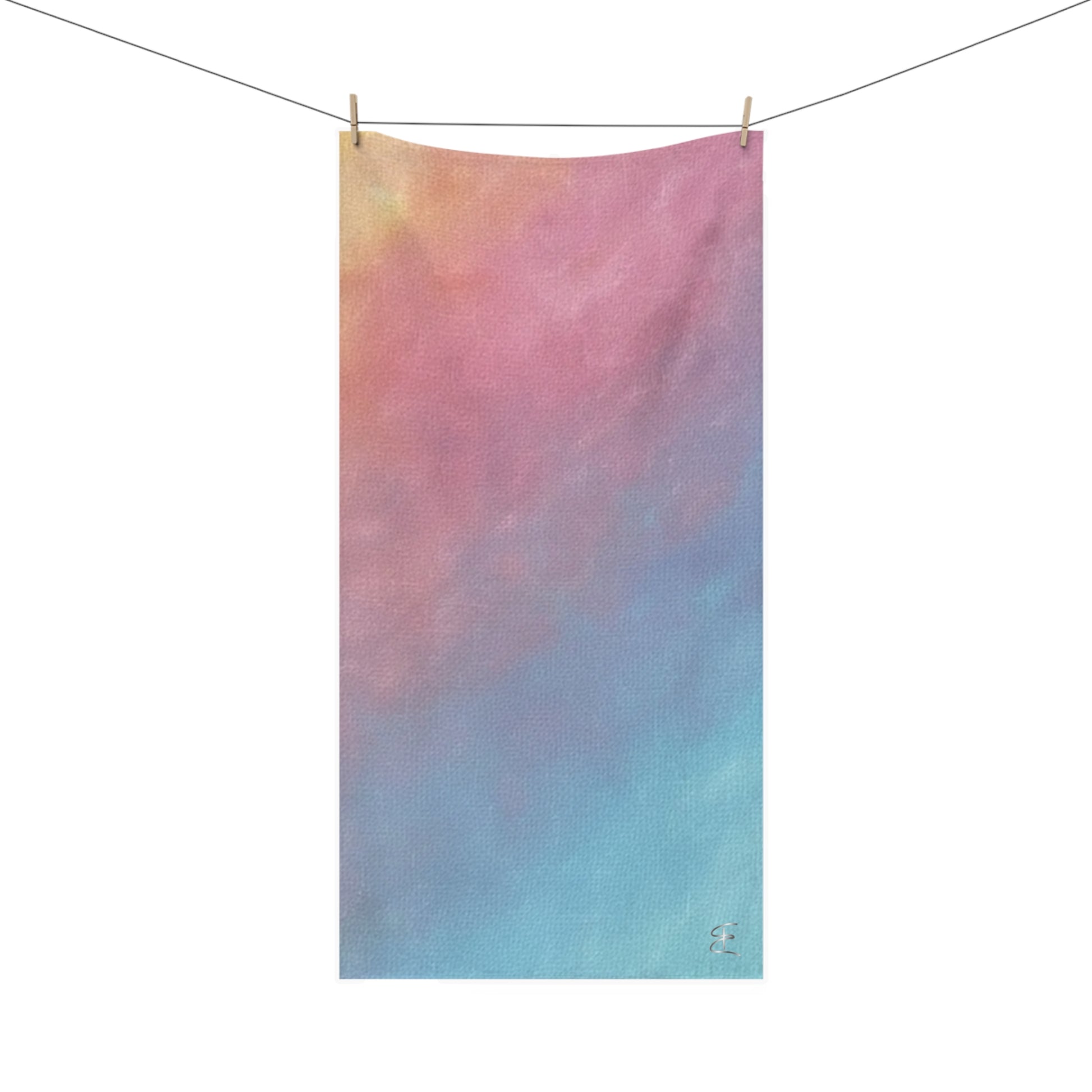 Artful ombre beach towel