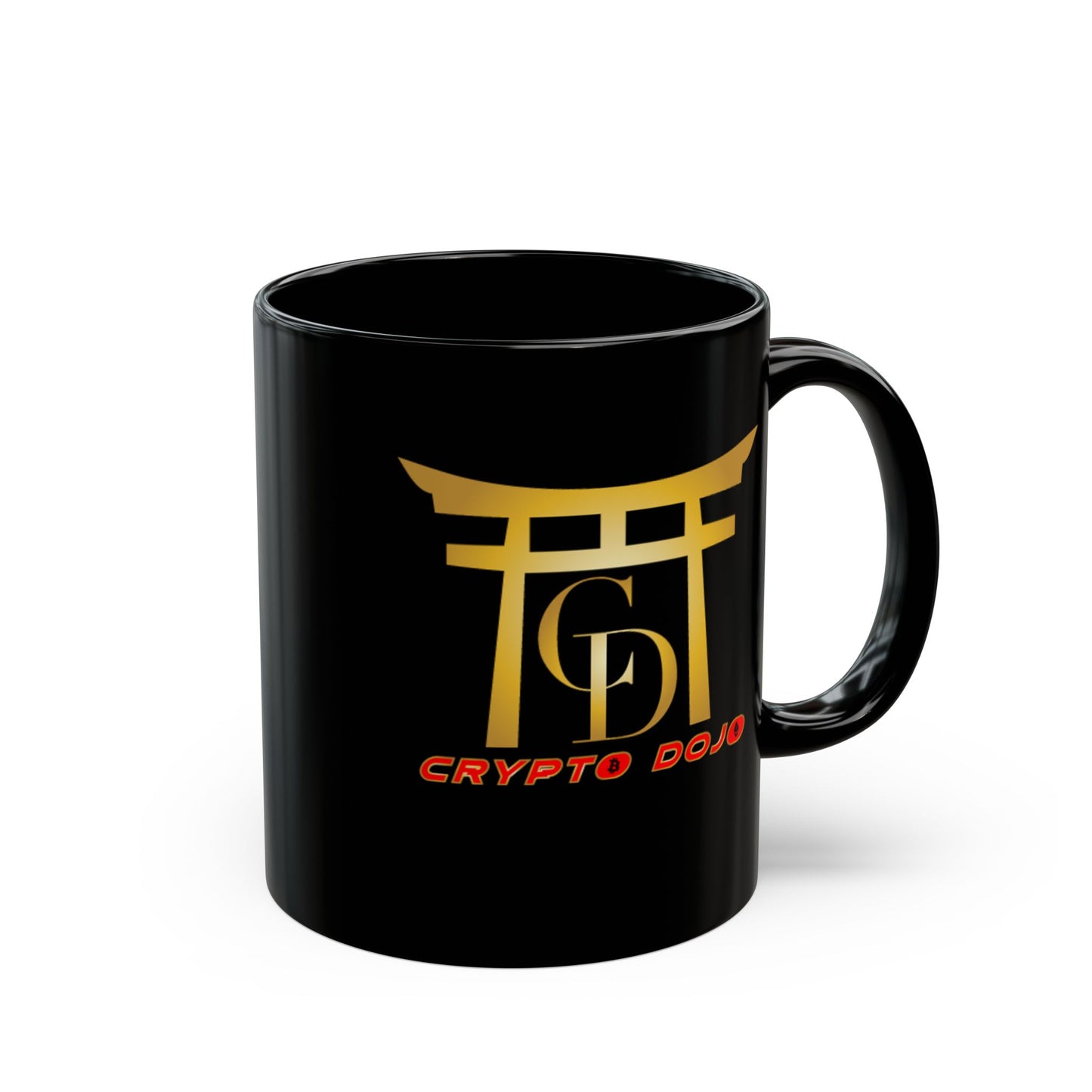 Crypto Dojo Text Logo Black Mug
