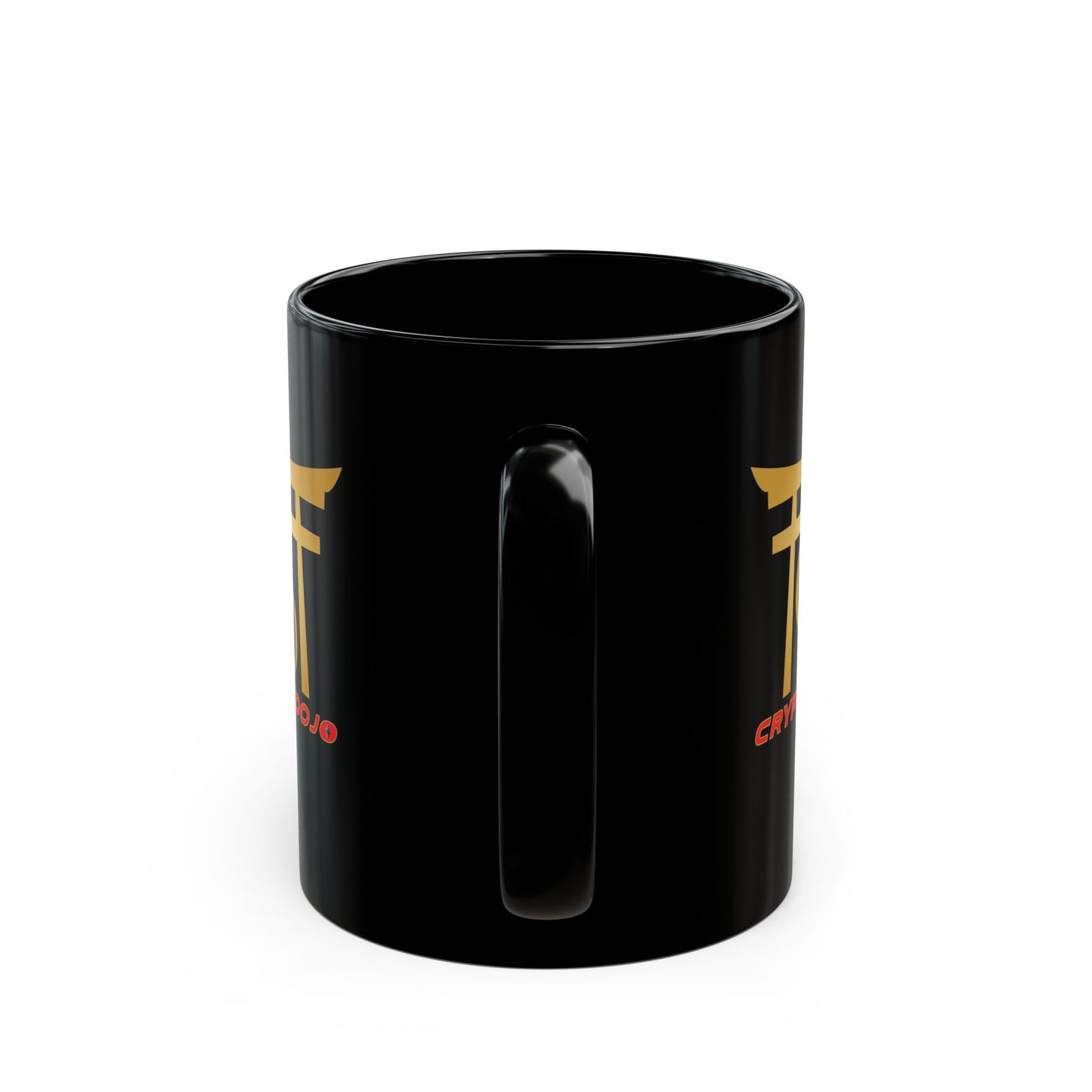 Crypto Dojo logo mug, black.