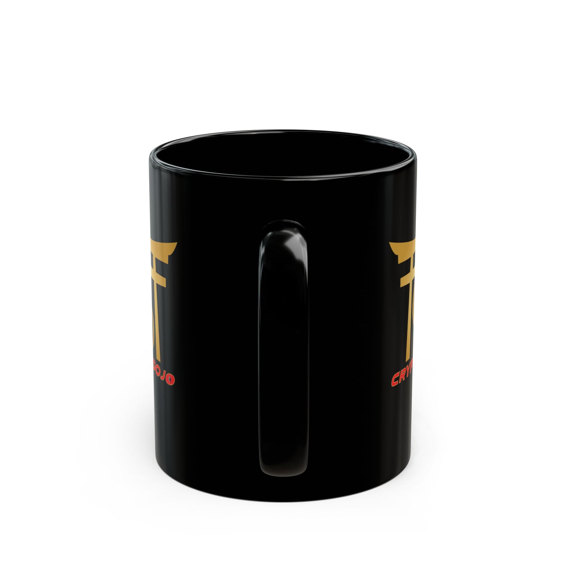 Crypto Dojo logo mug, black.