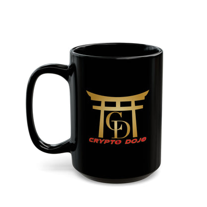 Crypto Dojo logo mug, black.