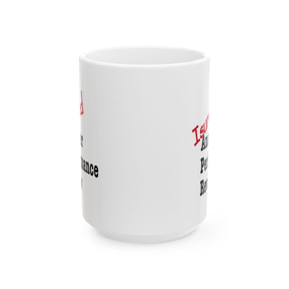 Sarcastic mug that says 'I Survived Another Performance Review'
