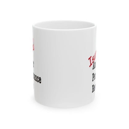 Sarcastic mug that says 'I Survived Another Performance Review'