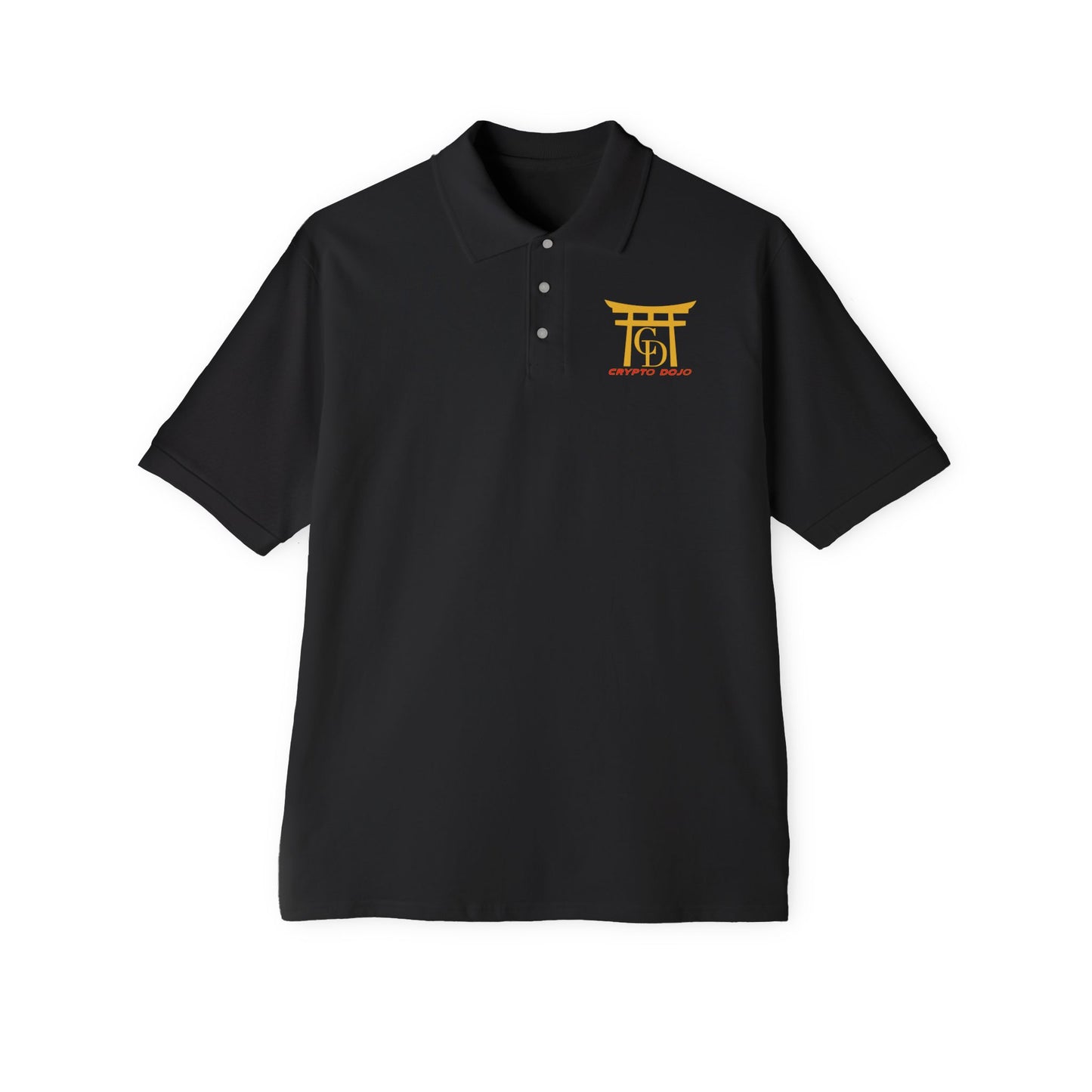 Black Crypto Dojo embroidered polo shirt.