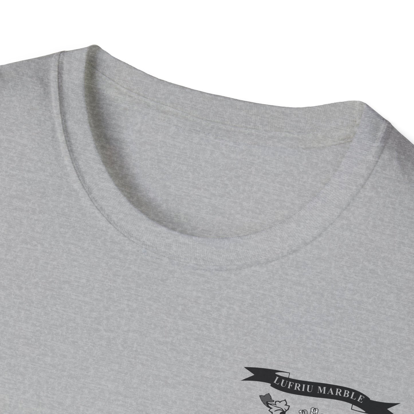 Lufriu Marble & Granite Back‑Print Work Tee – Light Gray