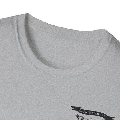 Lufriu Marble & Granite Back‑Print Work Tee – Light Gray