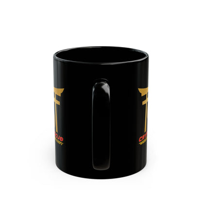 Black mug with full Crypto Dojo logo.