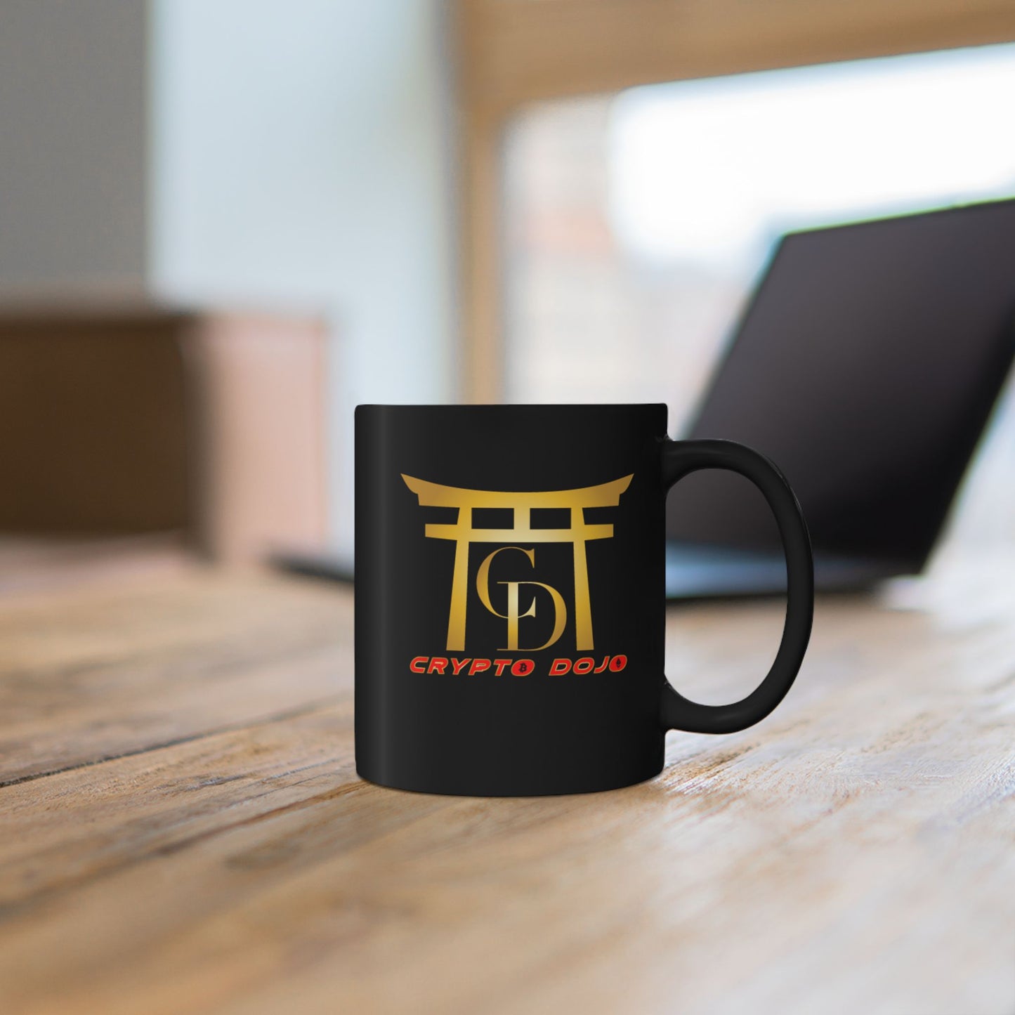 Crypto Dojo Text Logo Black Mug