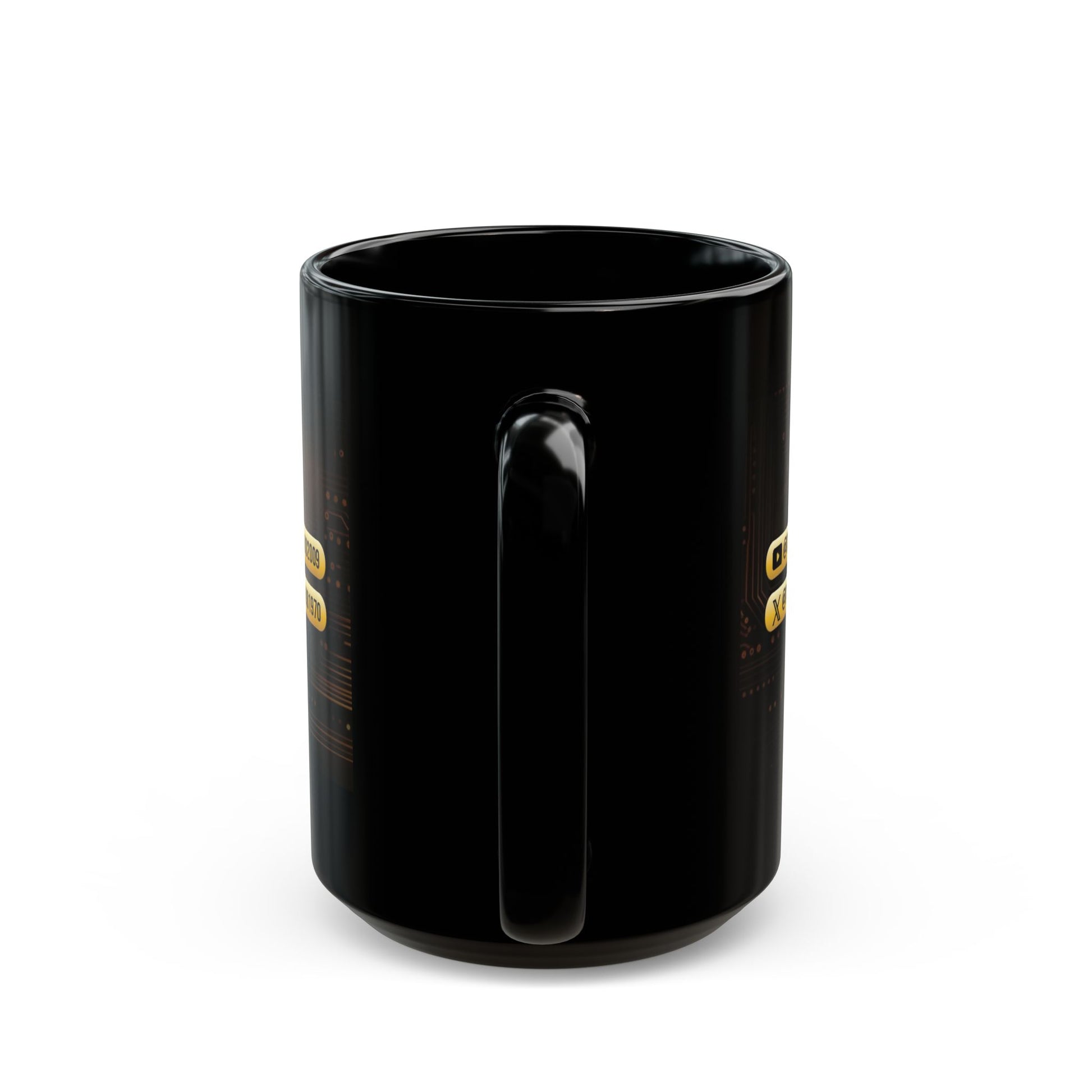 Black mug with Crypto Dojo banner logo.