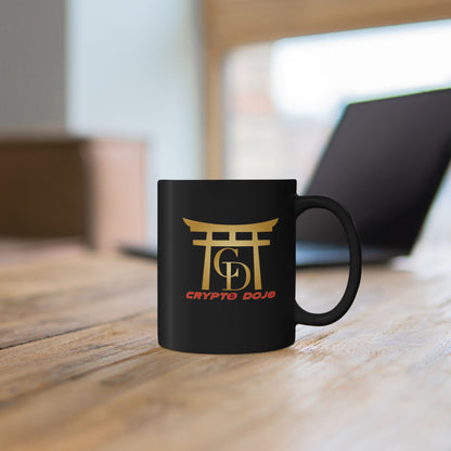 Crypto Dojo logo mug, black.