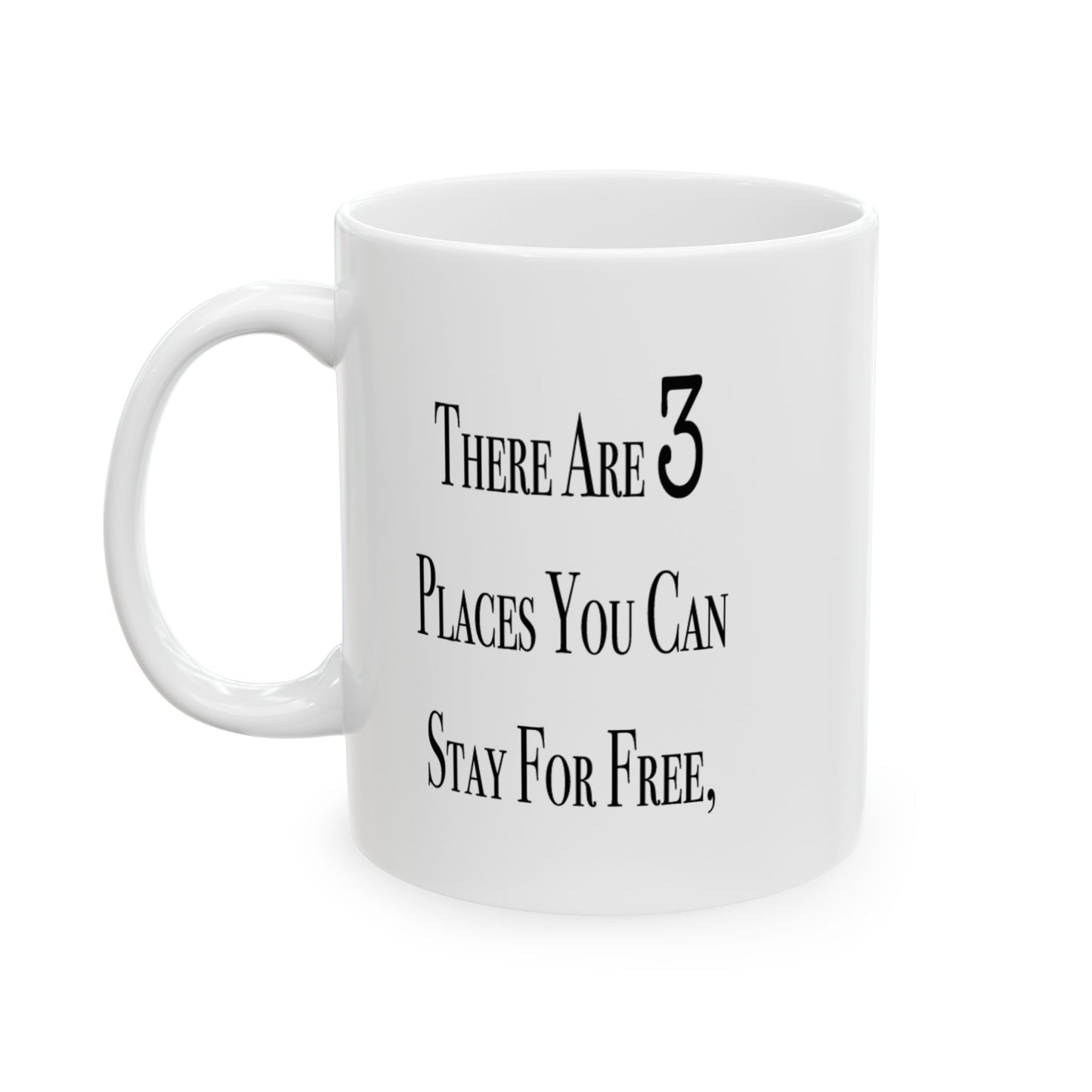 White ceramic Stay In Your Lane mug with bold sarcastic text, front view for office desk or home.