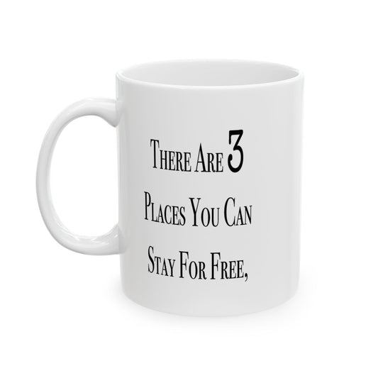 White ceramic Stay In Your Lane mug with bold sarcastic text, front view for office desk or home.