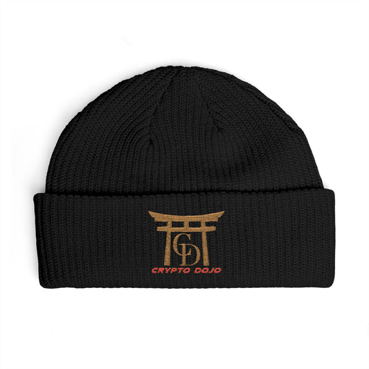 Embroidered Crypto Dojo Logo Beanie – Black