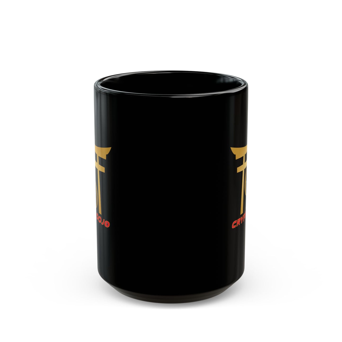 Crypto Dojo logo mug, black.