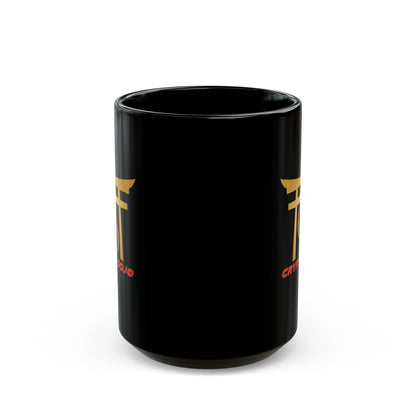 Crypto Dojo logo mug, black.