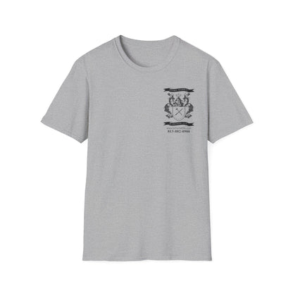 Lufriu Marble & Granite Back‑Print Work Tee – Light Gray
