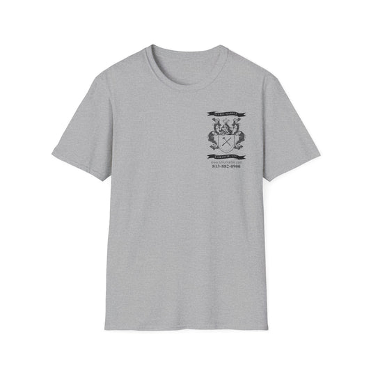 Lufriu Marble & Granite Back‑Print Work Tee – Light Gray