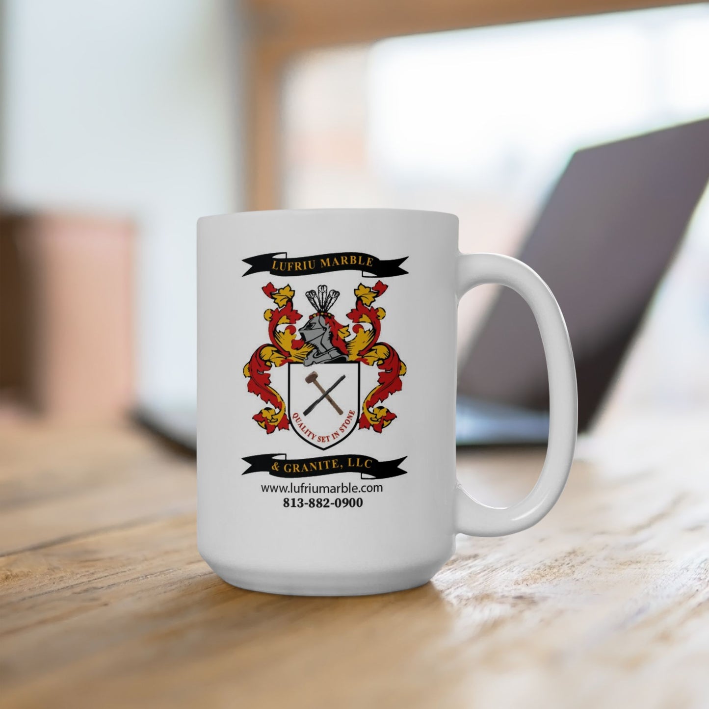 Lufriu marble and granite full color coffee mug.