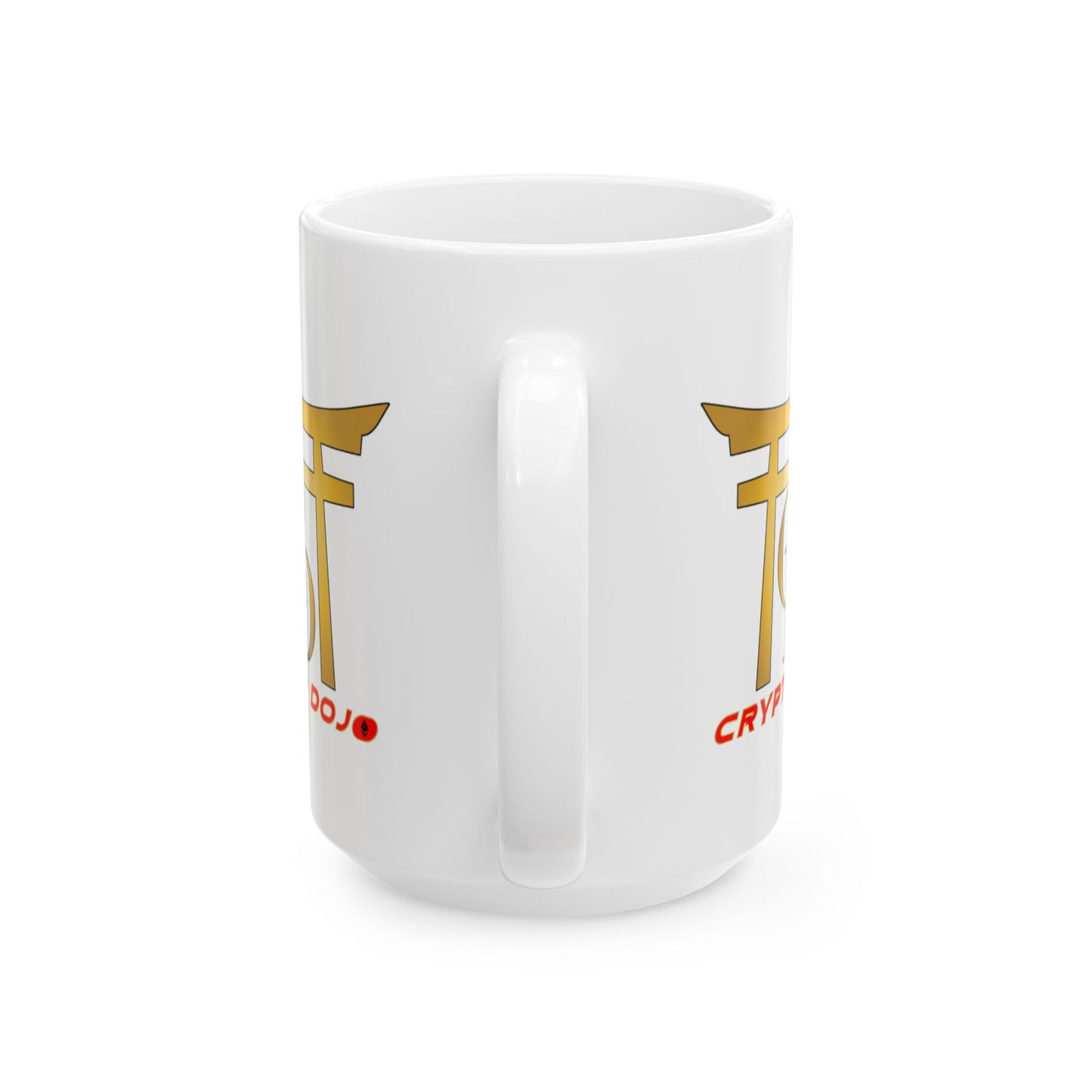 White mug with full Crypto Dojo logo.