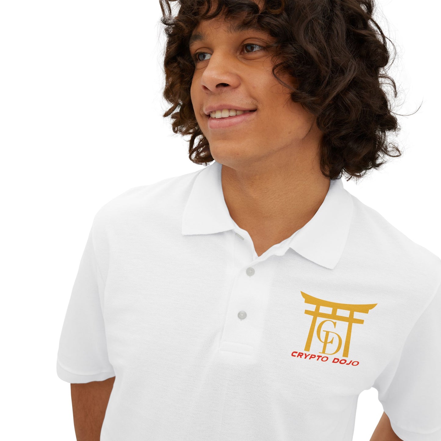 Black Crypto Dojo embroidered polo shirt.