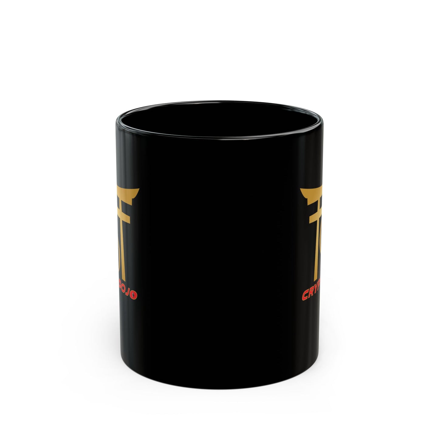 Crypto Dojo logo mug, black.