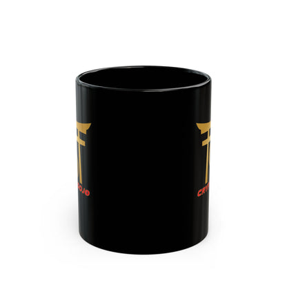 Crypto Dojo logo mug, black.