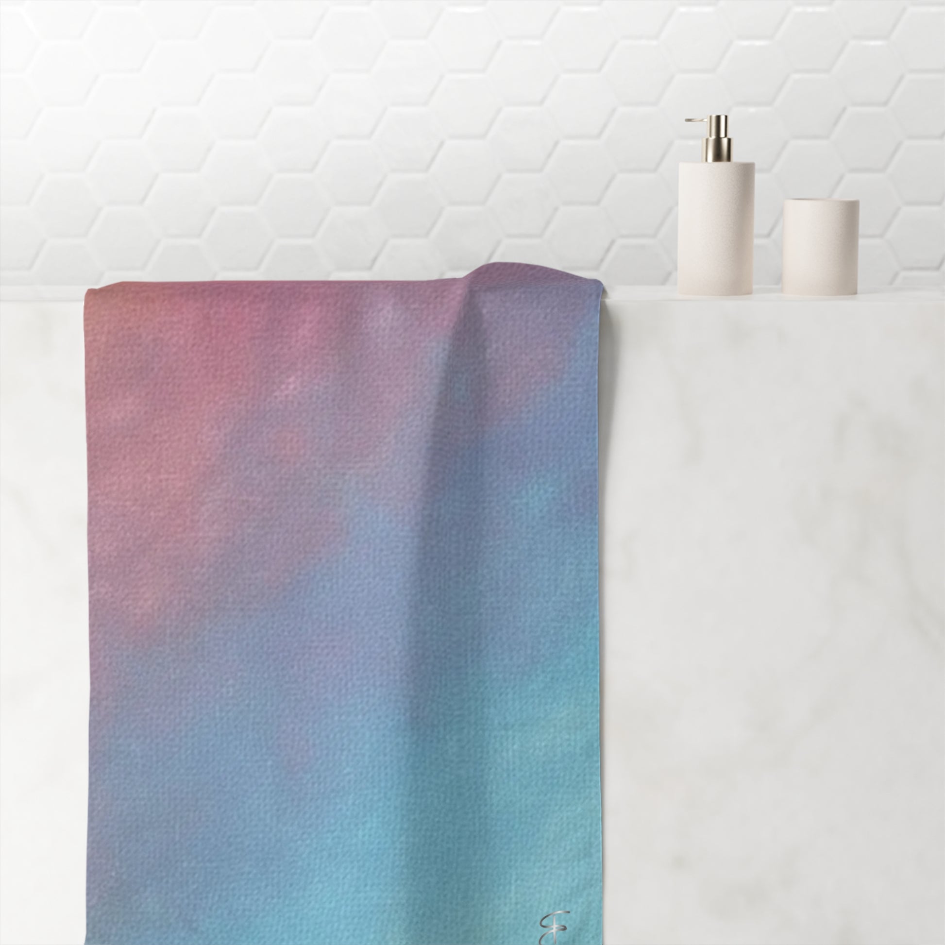 Artful ombre beach towel