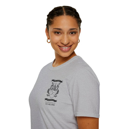 Lufriu Marble & Granite Back‑Print Work Tee – Light Gray