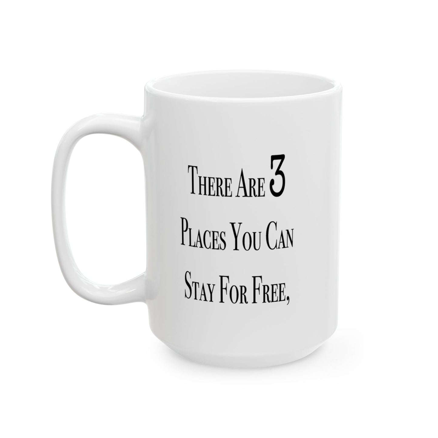 Close-up of glossy white ceramic Stay In Your Lane 15oz mug, vibrant print microwave and dishwasher safe sarcastic gift

