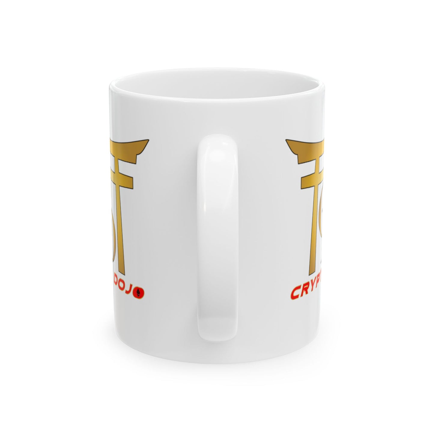 White mug with full Crypto Dojo logo.