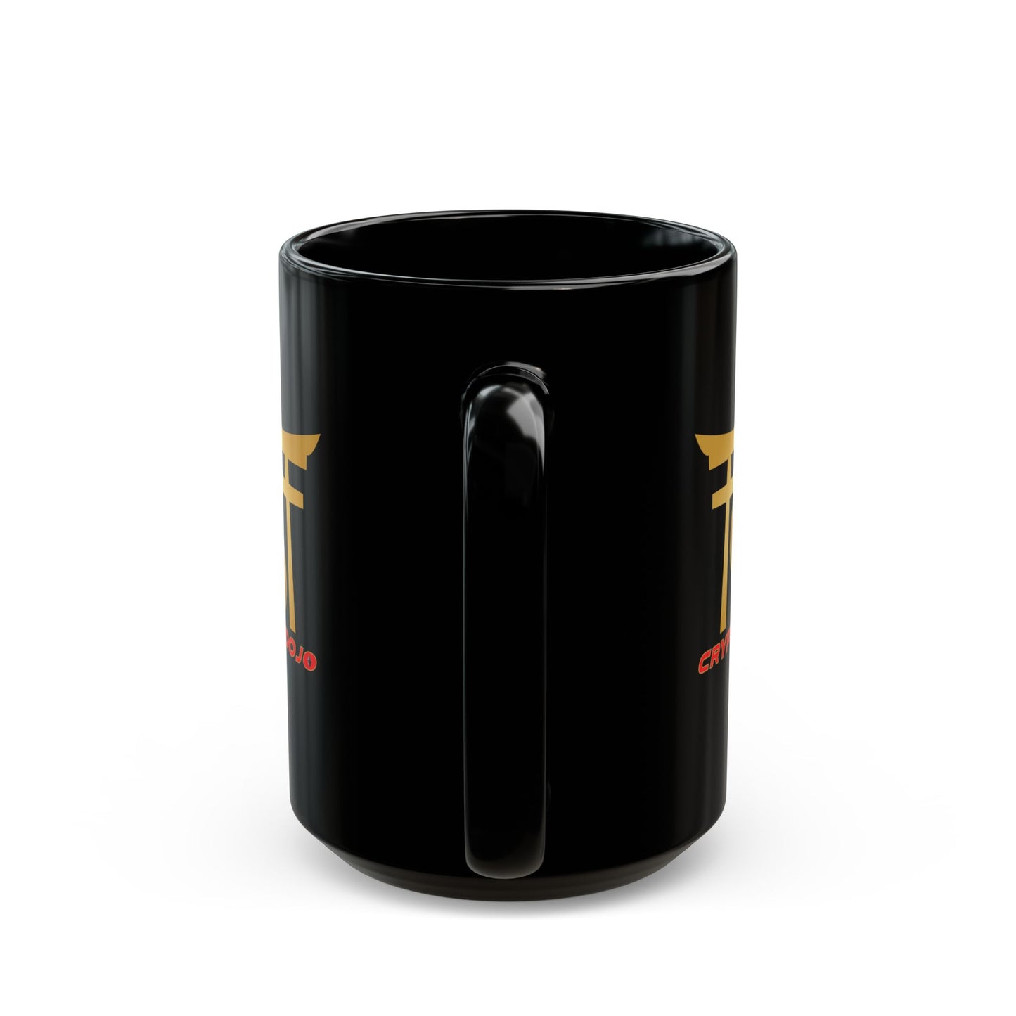 Crypto Dojo logo mug, black.