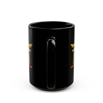 Crypto Dojo logo mug, black.