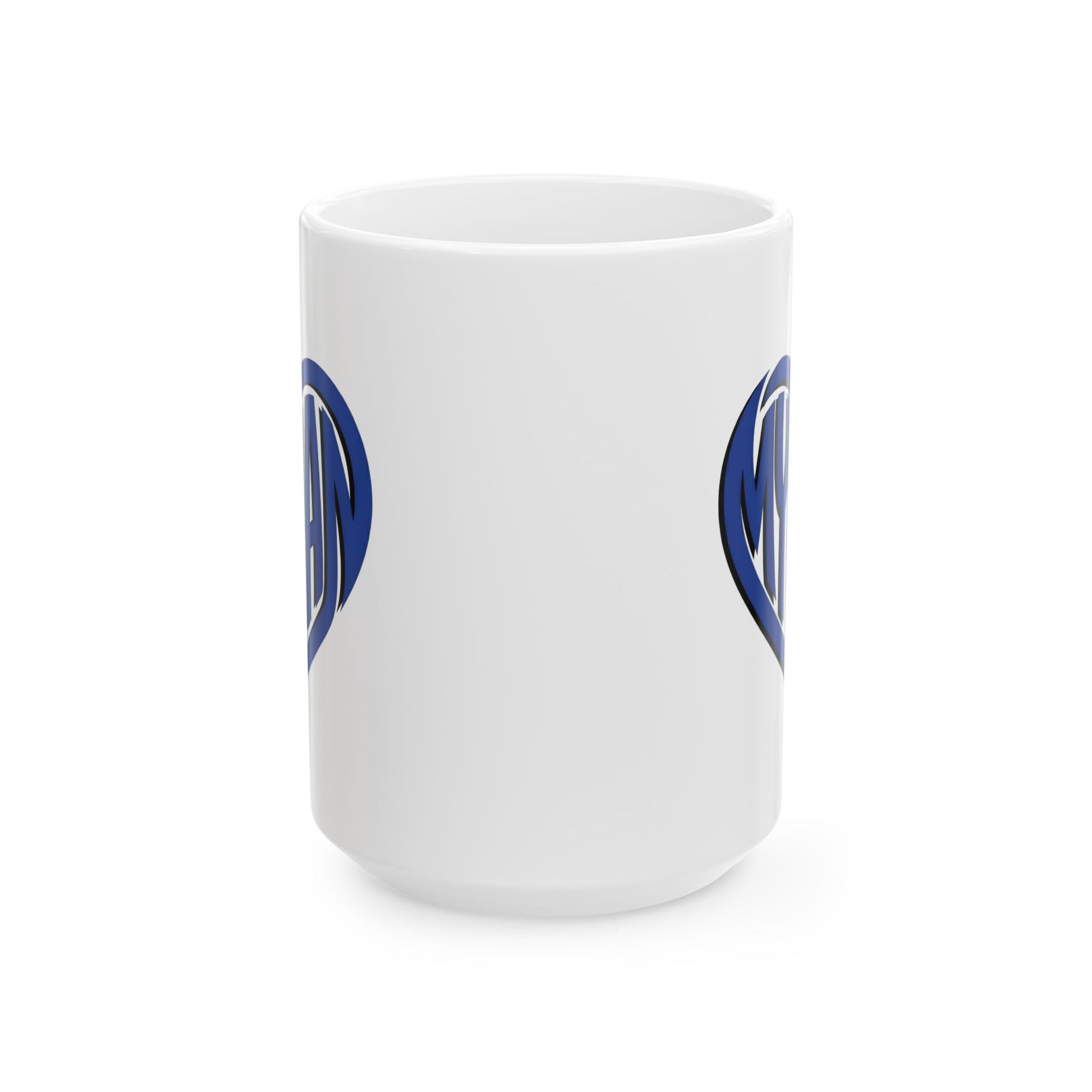 White mug with "My Man" text inside a heart.

