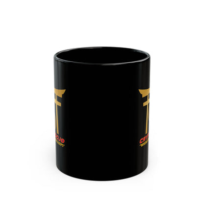 Black mug with full Crypto Dojo logo.